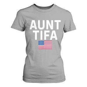 Aunt Tifa T Shirt For Women Funny Political Sarcasm Patriotic American Flag TS02 Sport Gray Print Your Wear