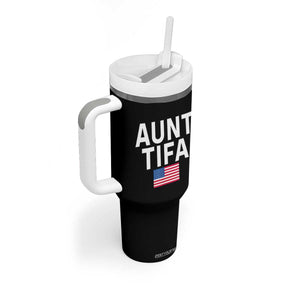 Aunt Tifa Tumbler With Handle Funny Political Sarcasm Patriotic American Flag TS02 Print Your Wear