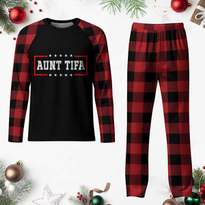 Aunt Tifa Plaid Pajama Set Funny Political Sarcasm Patriotic TS02 Buffalo Plaid Print Your Wear