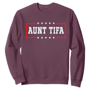 Aunt Tifa Sweatshirt Funny Political Sarcasm Patriotic TS02 Maroon Print Your Wear