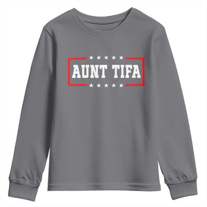 Aunt Tifa Youth Sweatshirt Funny Political Sarcasm Patriotic TS02 Charcoal Print Your Wear