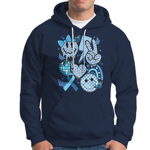 In November We Wear Blue T1D T2D Diabetes Awareness Retro Groovy Hoodie TS02 Navy Printyourwear