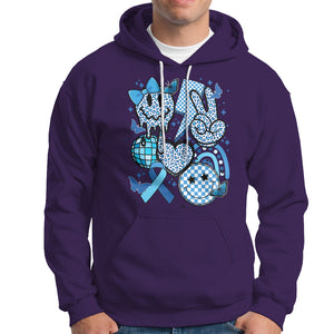 In November We Wear Blue T1D T2D Diabetes Awareness Retro Groovy Hoodie TS02 Purple Printyourwear