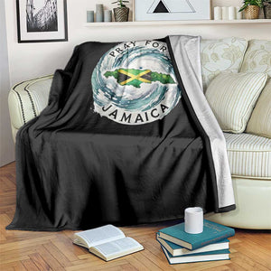 Pray For Jamaica Hurricane Support Throw Blanket Strong Island Map and Storm Graphic TS02 Print Your Wear
