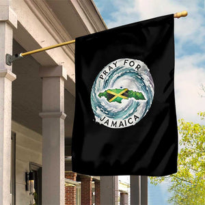 Pray For Jamaica Hurricane Support Garden Flag Strong Island Map and Storm Graphic TS02 Print Your Wear