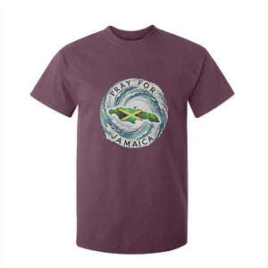 Pray For Jamaica Hurricane Support T Shirt For Kid Strong Island Map and Storm Graphic TS02 Maroon Print Your Wear