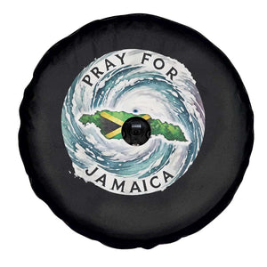 Pray For Jamaica Hurricane Support Spare Tire Cover Strong Island Map and Storm Graphic TS02 Print Your Wear