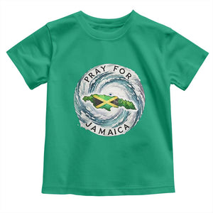 Pray For Jamaica Hurricane Support Toddler T Shirt Strong Island Map and Storm Graphic TS02 Irish Green Print Your Wear
