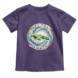 Pray For Jamaica Hurricane Support Toddler T Shirt Strong Island Map and Storm Graphic TS02 Purple Print Your Wear