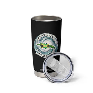 Pray For Jamaica Hurricane Support Tumbler Cup Strong Island Map and Storm Graphic TS02 Print Your Wear