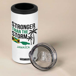 Stronger Than The Storm Jamaica 4 in 1 Can Cooler Tumbler Resilience and Hope Hurricane Awareness TS02 Print Your Wear