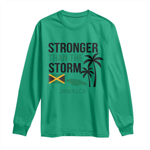 Stronger Than The Storm Jamaica Long Sleeve Shirt Resilience and Hope Hurricane Awareness TS02 Irish Green Print Your Wear