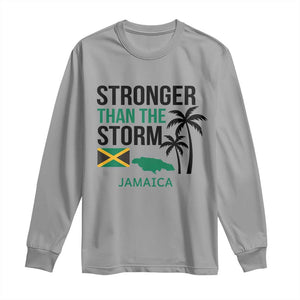 Stronger Than The Storm Jamaica Long Sleeve Shirt Resilience and Hope Hurricane Awareness TS02 Sport Gray Print Your Wear
