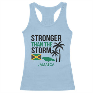 Stronger Than The Storm Jamaica Racerback Tank Top Resilience and Hope Hurricane Awareness TS02 Light Blue Print Your Wear