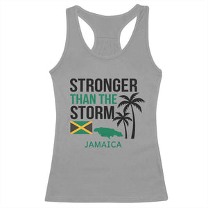 Stronger Than The Storm Jamaica Racerback Tank Top Resilience and Hope Hurricane Awareness TS02 Sport Gray Print Your Wear