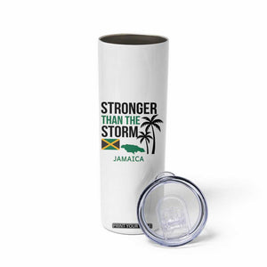 Stronger Than The Storm Jamaica Skinny Tumbler Resilience and Hope Hurricane Awareness TS02 Print Your Wear