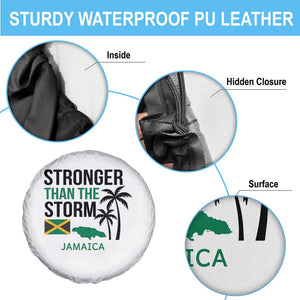 Stronger Than The Storm Jamaica Spare Tire Cover Resilience and Hope Hurricane Awareness TS02 Print Your Wear