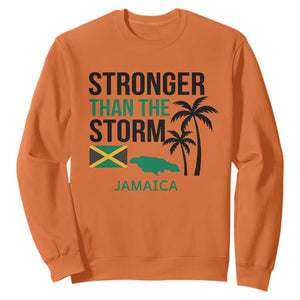 Stronger Than The Storm Jamaica Sweatshirt Resilience and Hope Hurricane Awareness TS02 Orange Print Your Wear