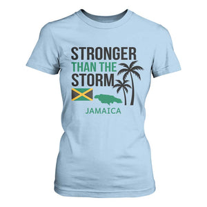 Stronger Than The Storm Jamaica T Shirt For Women Resilience and Hope Hurricane Awareness TS02 Light Blue Print Your Wear