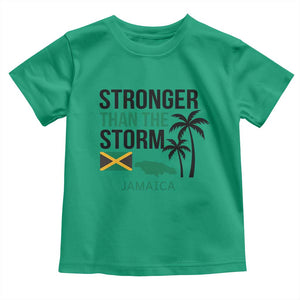 Stronger Than The Storm Jamaica Toddler T Shirt Resilience and Hope Hurricane Awareness TS02 Irish Green Print Your Wear