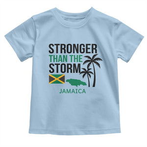 Stronger Than The Storm Jamaica Toddler T Shirt Resilience and Hope Hurricane Awareness TS02 Light Blue Print Your Wear
