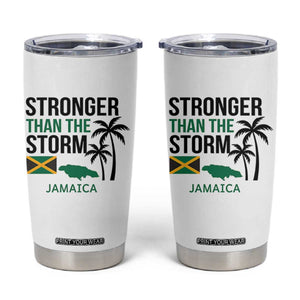 Stronger Than The Storm Jamaica Tumbler Cup Resilience and Hope Hurricane Awareness TS02 White Print Your Wear