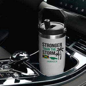 Stronger Than The Storm Jamaica Flip Straw Tumbler Resilience and Hope Hurricane Awareness TS02 Print Your Wear