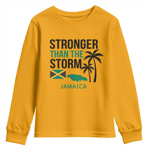 Stronger Than The Storm Jamaica Youth Sweatshirt Resilience and Hope Hurricane Awareness TS02 Gold Print Your Wear