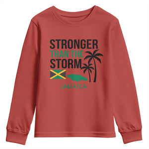 Stronger Than The Storm Jamaica Youth Sweatshirt Resilience and Hope Hurricane Awareness TS02 Red Print Your Wear