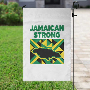 Jamaican Strong Resilience Geometric Flag Garden Flag Abstract Island Map and Heritage TS02 Print Your Wear