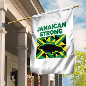 Jamaican Strong Resilience Geometric Flag Garden Flag Abstract Island Map and Heritage TS02 Print Your Wear