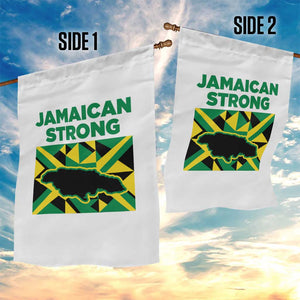 Jamaican Strong Resilience Geometric Flag Garden Flag Abstract Island Map and Heritage TS02 Print Your Wear