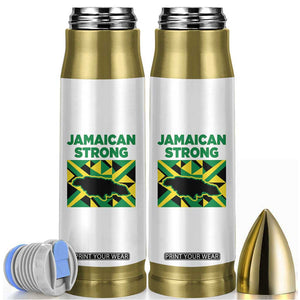 Jamaican Strong Resilience Geometric Flag Bullet Tumbler Abstract Island Map and Heritage TS02 White Print Your Wear