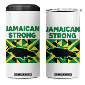 Jamaican Strong Resilience Geometric Flag 4 in 1 Can Cooler Tumbler Abstract Island Map and Heritage TS02 One Size: 16 oz White Print Your Wear