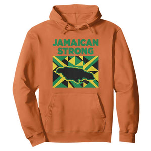 Jamaican Strong Resilience Geometric Flag Hoodie Abstract Island Map and Heritage TS02 Orange Print Your Wear