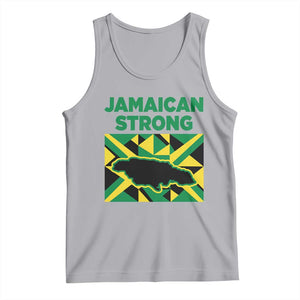 Jamaican Strong Resilience Geometric Flag Tank Top Abstract Island Map and Heritage TS02 Athletic Heather Print Your Wear