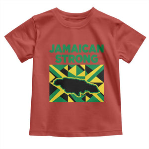 Jamaican Strong Resilience Geometric Flag Toddler T Shirt Abstract Island Map and Heritage TS02 Red Print Your Wear