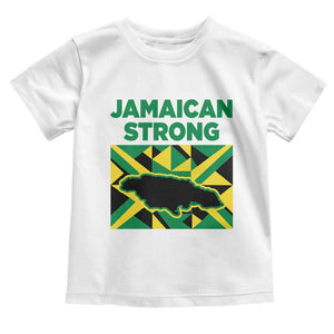 Jamaican Strong Resilience Geometric Flag Toddler T Shirt Abstract Island Map and Heritage TS02 White Print Your Wear