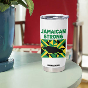 Jamaican Strong Resilience Geometric Flag Tumbler Cup Abstract Island Map and Heritage TS02 Print Your Wear