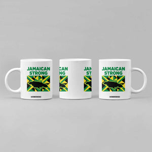 Jamaican Strong Resilience Geometric Flag Coffee Mug Abstract Island Map and Heritage TS02 Print Your Wear