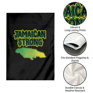Jamaican Strong Resilience Graphic Garden Flag Caribbean Island Map Silhouette TS02 Print Your Wear