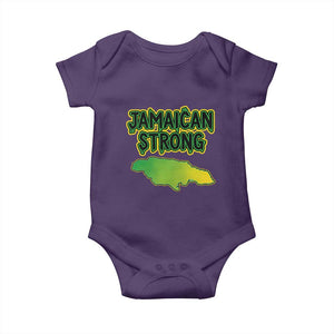 Jamaican Strong Resilience Graphic Baby Onesie Caribbean Island Map Silhouette TS02 Purple Print Your Wear