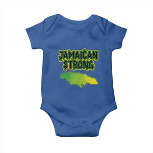 Jamaican Strong Resilience Graphic Baby Onesie Caribbean Island Map Silhouette TS02 Royal Blue Print Your Wear