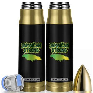 Jamaican Strong Resilience Graphic Bullet Tumbler Caribbean Island Map Silhouette TS02 Black Print Your Wear