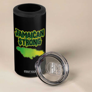 Jamaican Strong Resilience Graphic 4 in 1 Can Cooler Tumbler Caribbean Island Map Silhouette TS02 Print Your Wear