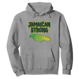 Jamaican Strong Resilience Graphic Hoodie Caribbean Island Map Silhouette TS02 Sport Gray Print Your Wear
