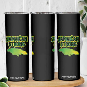 Jamaican Strong Resilience Graphic Skinny Tumbler Caribbean Island Map Silhouette TS02 Print Your Wear
