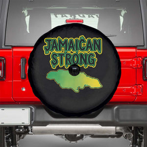 Jamaican Strong Resilience Graphic Spare Tire Cover Caribbean Island Map Silhouette TS02 Black Print Your Wear