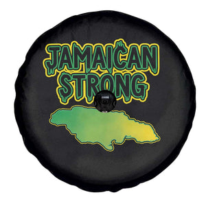Jamaican Strong Resilience Graphic Spare Tire Cover Caribbean Island Map Silhouette TS02 Print Your Wear