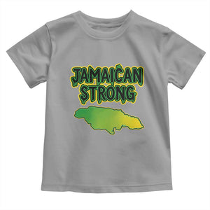 Jamaican Strong Resilience Graphic Toddler T Shirt Caribbean Island Map Silhouette TS02 Sport Gray Print Your Wear